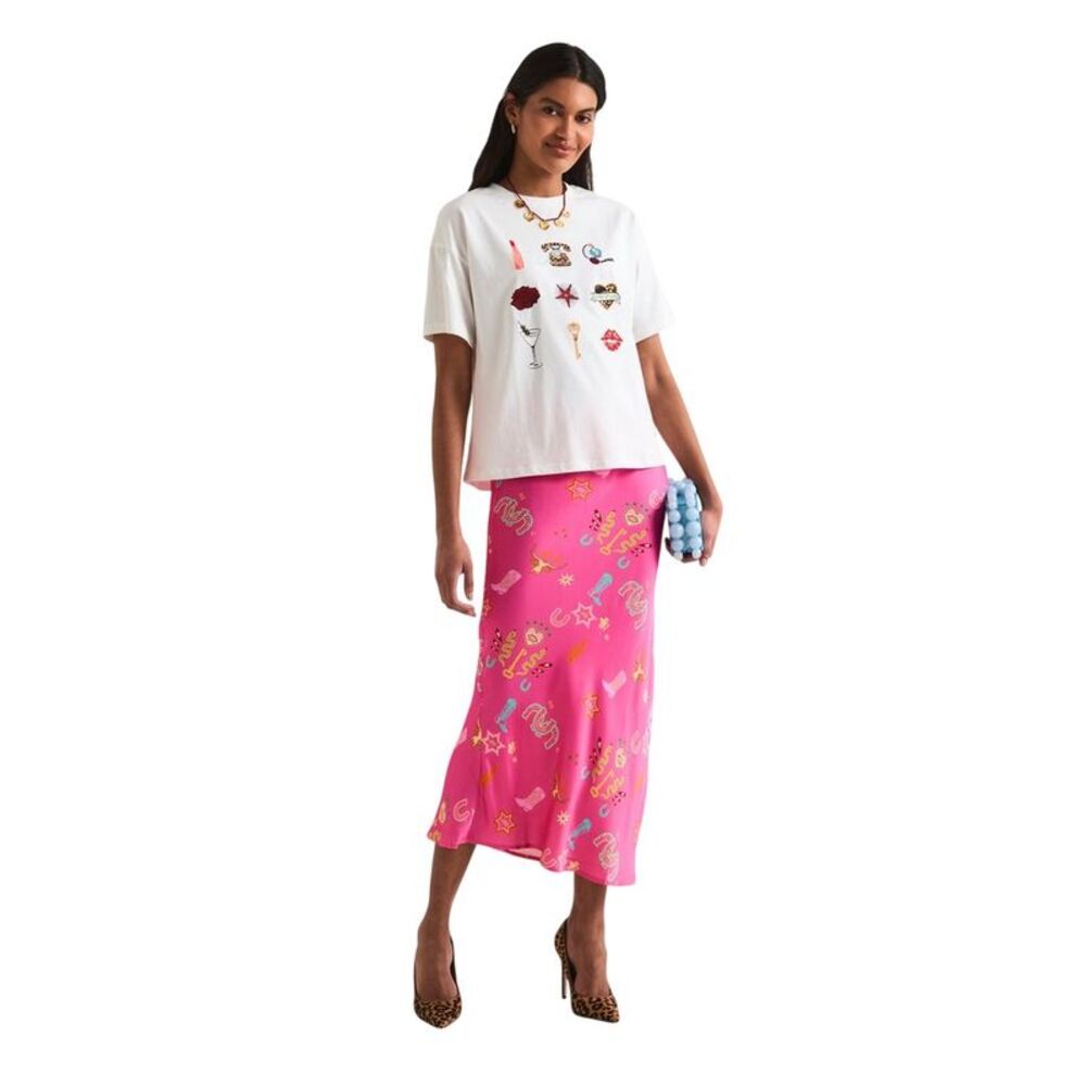 Never Fully Dressed Womens/Ladies Dorris Maxi Skirt / Pink - Picture 4 of 4